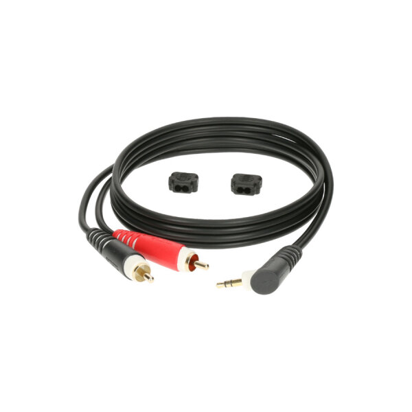 KLOTZ AY7A0100 Y-Adapterkabel Cinch 3,5mm Winkelklinke (1m)