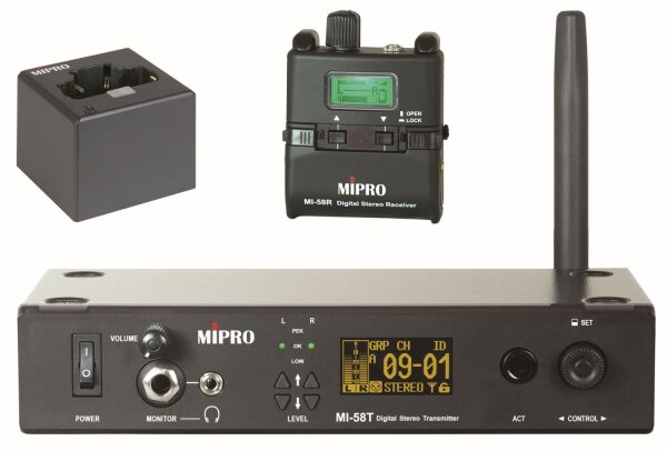 MIPRO MI-58RT-SET Digitales In-Ear Monitoring Set (5,8 GHz)