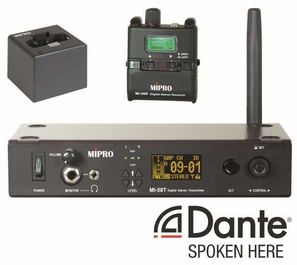 MIPRO MI-58RT-DNT-SET Digitales In-Ear Monitoring Set (5,8 GHz DANTE)
